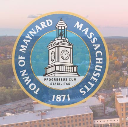 Maynard Town Seal and Areal View of Town