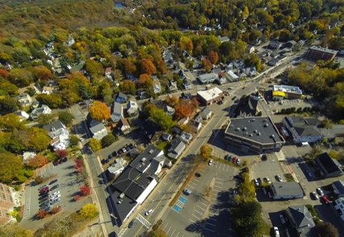Aerial view of the town