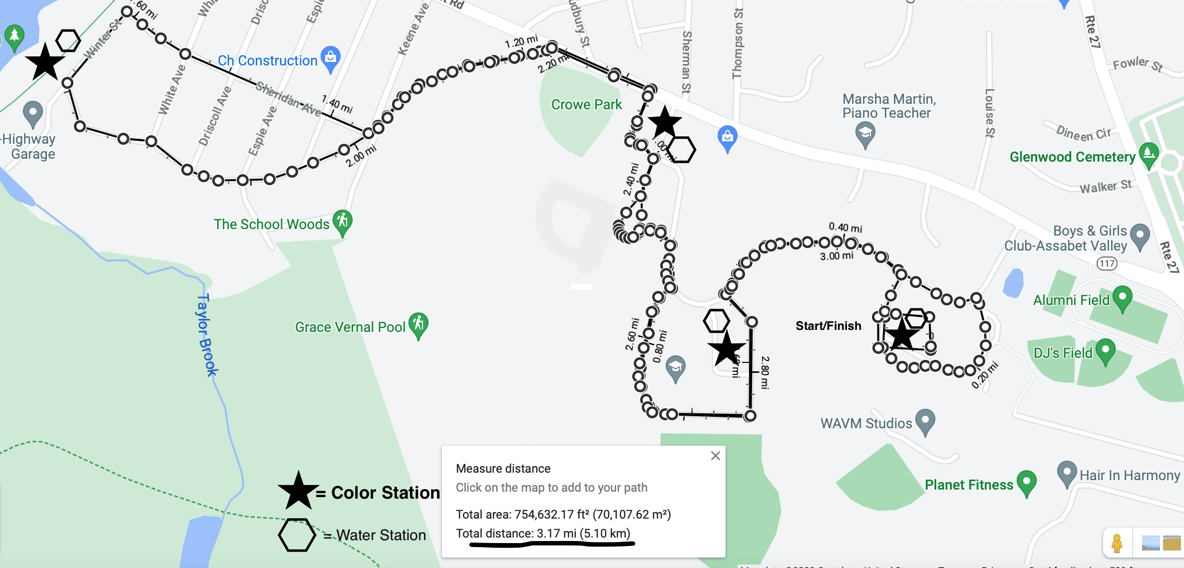 September 10, 2023 Color Run Map