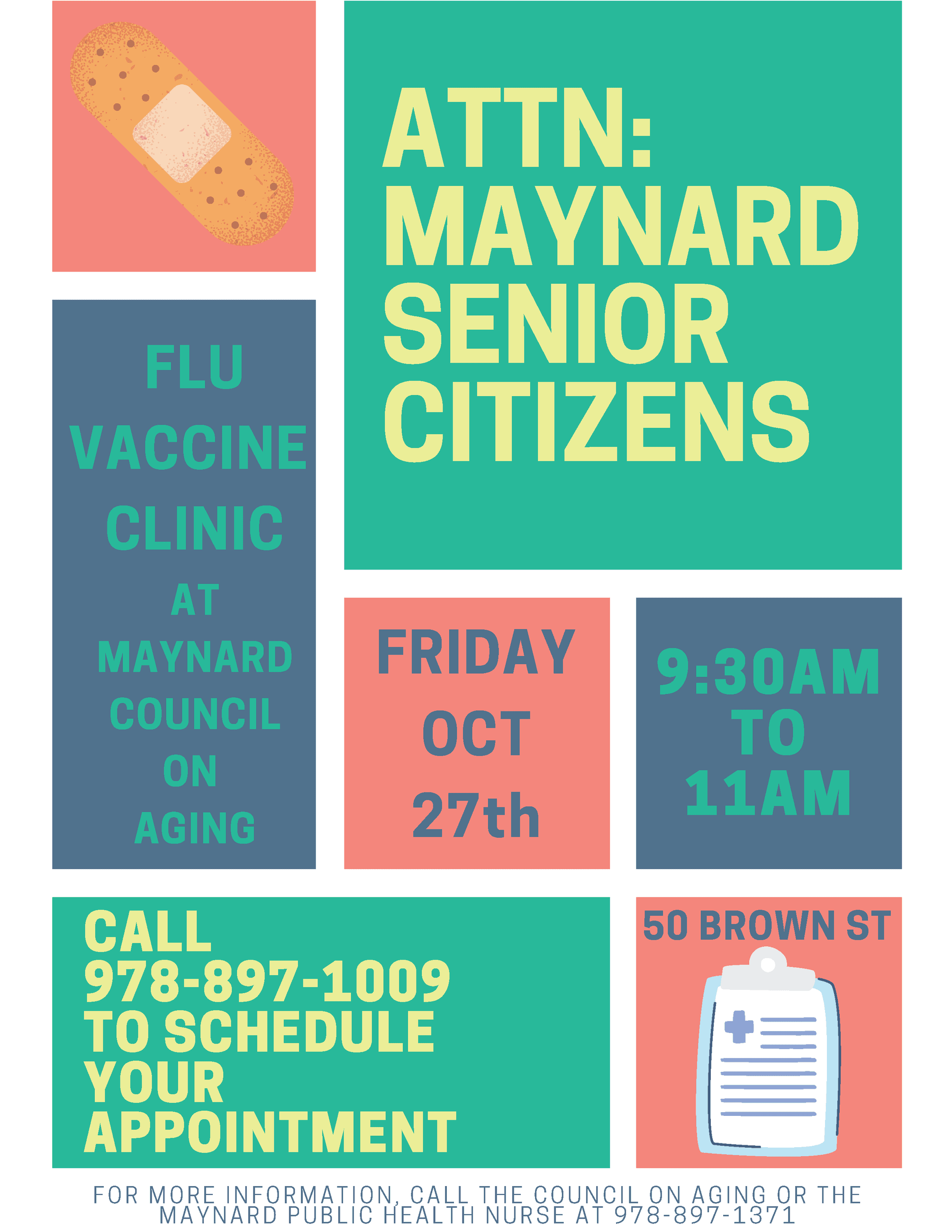 2023 Maynard COA Flu Vacc Clinic Flyer