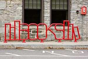 Metal art that says Books